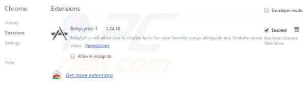 Boby lyrics removal from Google Chrome