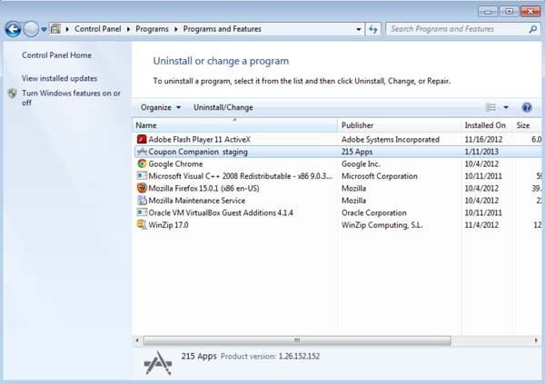 coupon companion uninstall