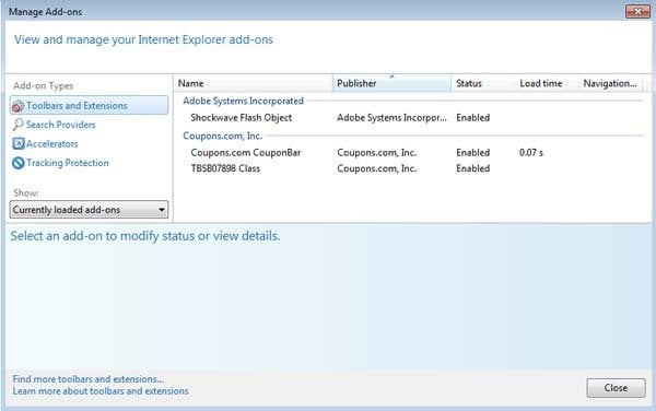 couponbar toolbar Internet Explorer