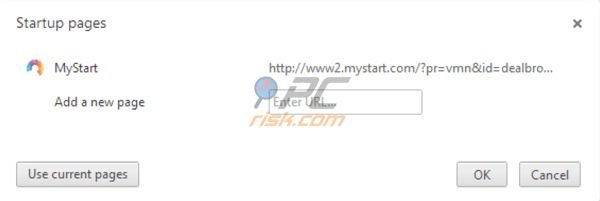 DealBrowsing changed homepage (mystart.com) removal from Google Chrome