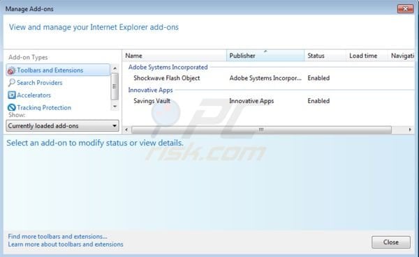 Deal Vault removal from Internet Explorer