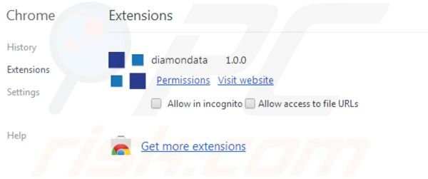 Diamondata removal from Google Chrome