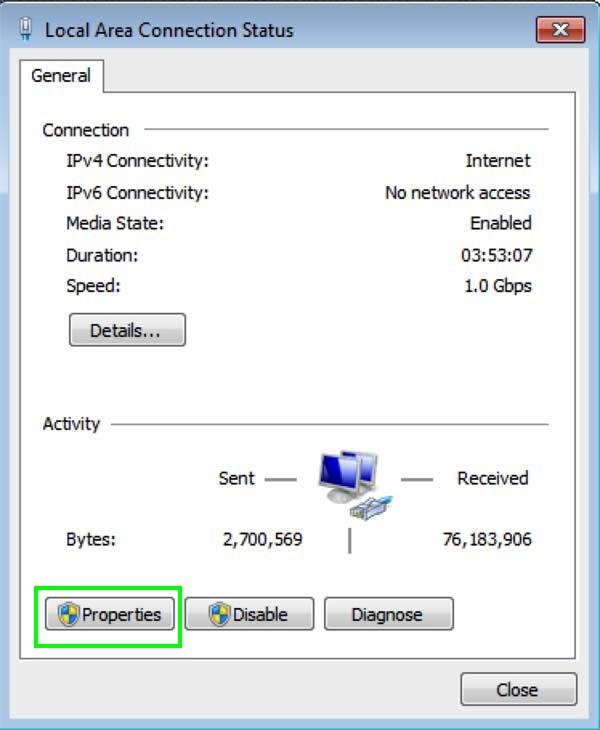 local area connection properties