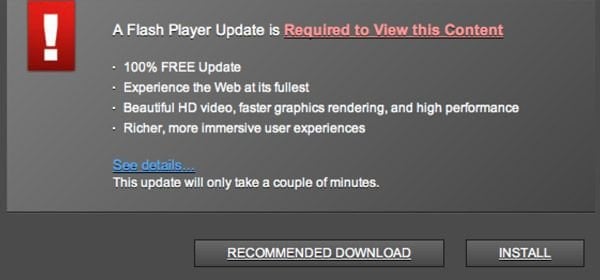 Fake Flash Player update