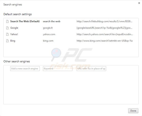 search.filebulldog.com default search engine in Google Chrome