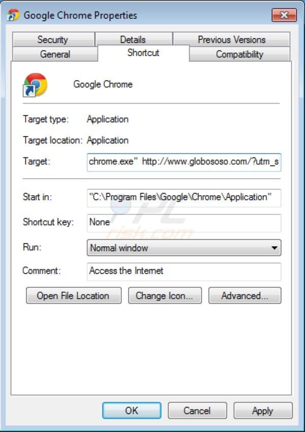 Globososo.com redirect virus removal from Google Chrome