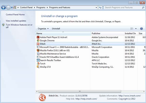  iMesh adware uninstall