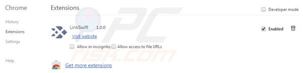 LinkSwift removal from Google Chrome