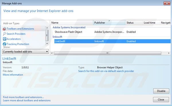 Linkswift removal from Internet Explorer