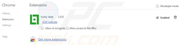 Lucky Leap removal from Google Chrome