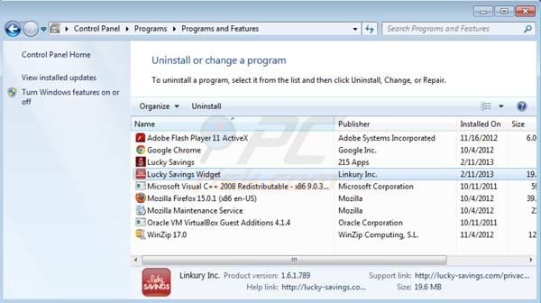 Lucky Savings uninstall