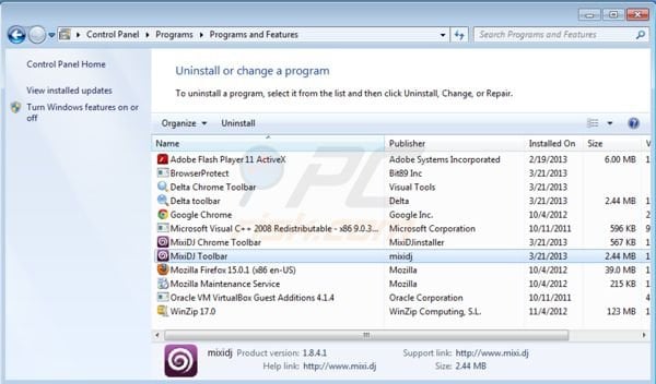 MixiDJ toolbar uninstall
