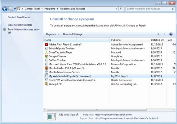 mywebsearch.com redirect uninstall