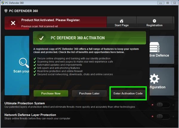 PC Defender 360 registration step 2