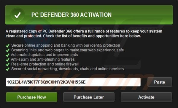 PC Defender 360 registration step 3