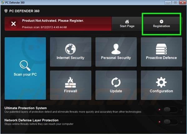 PC Defender 360 registration step 1