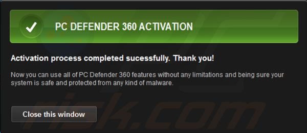 PC Defender 360 registration step 4