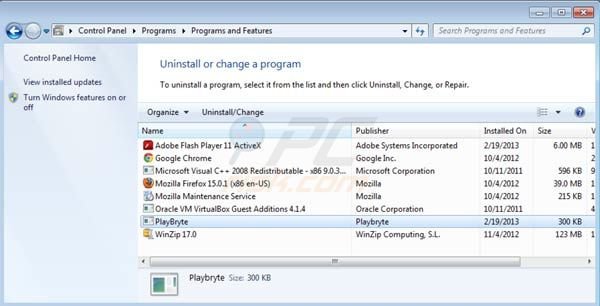 Play Bryte adware uninstall