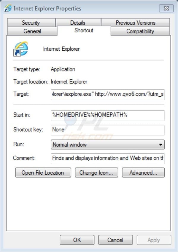 qvo6.com redirect virus removal from Internet Explorer