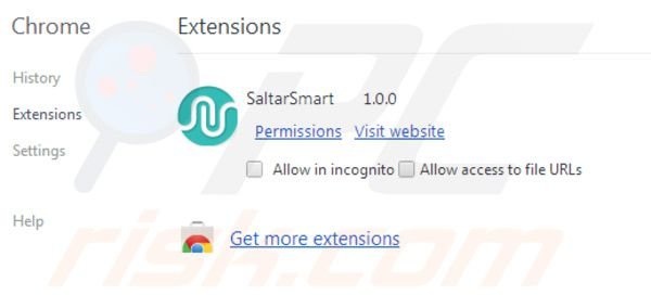 SaltarSmart removal from Google Chrome