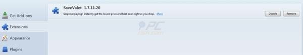 Save Valet removal from Mozilla FireFox