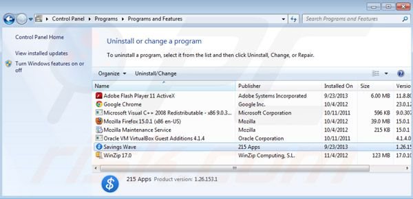 Savings Wave uninstall