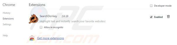 Search Donkey removal from Google Chrome
