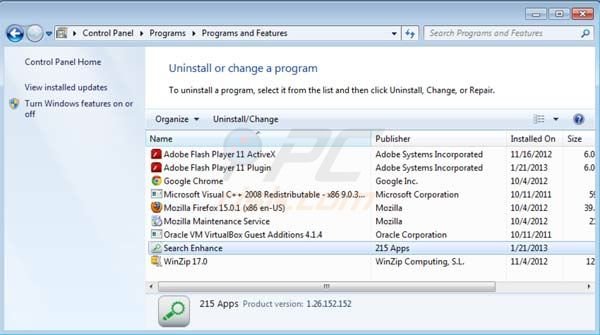 search enhance uninstall