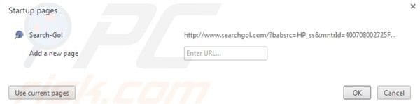 Searchgol homepage in Google Chrome