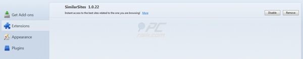 Similar Sites removal from Mozilla FireFox