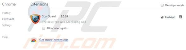 Spy Guard removal from Google Chrome