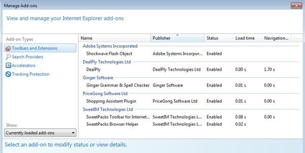 sweetpacks adware internet explorer