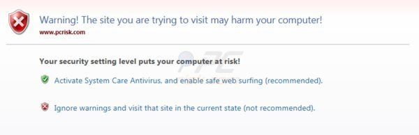 System Care Antivirus blocking access to legitimate websites