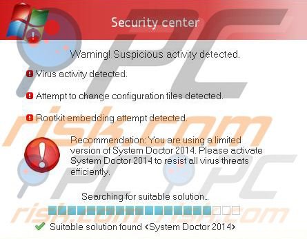 System Doctor 2014 fake security warning pop-up