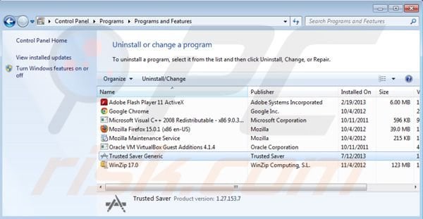 Trusted Saver uninstall