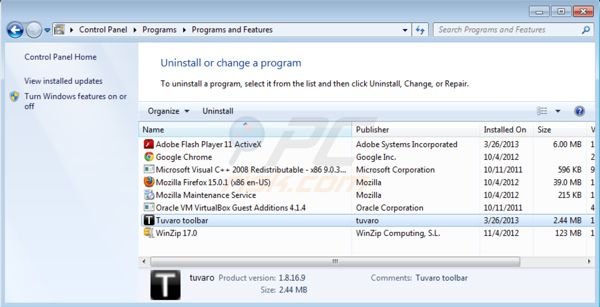 Tuvaro toolbar uninstall