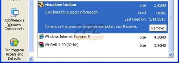 Visualbee toolbar uninstall