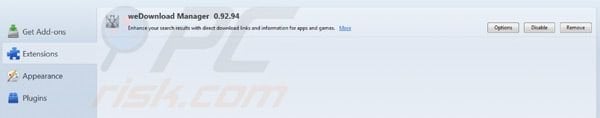 Wedownload Manager removal from Mozilla Firefox