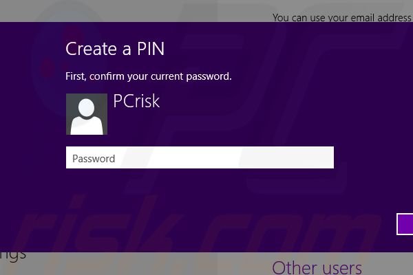 Activating PIN lock screen in Windows 8 step 5