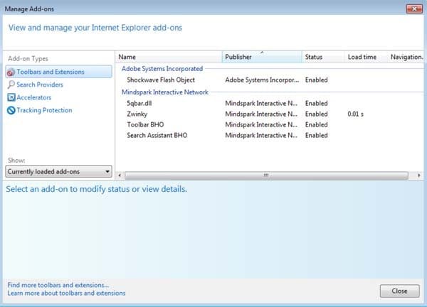 zwinky toolbar internet explorer
