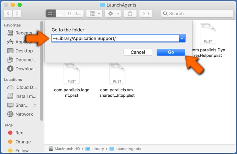 Mac go to /Library/Application Support - step 1