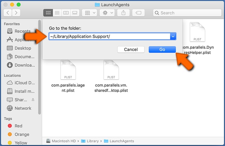 Mac Go To /Library /Application Support- 단계 1