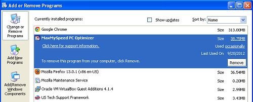 maxmyspeed pc optimizer uninstall