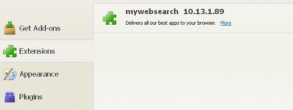 how to uninstall mywebsearch from firefox