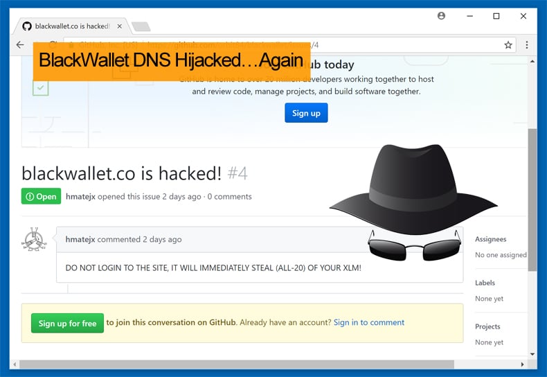 blackwallet dns hijacked