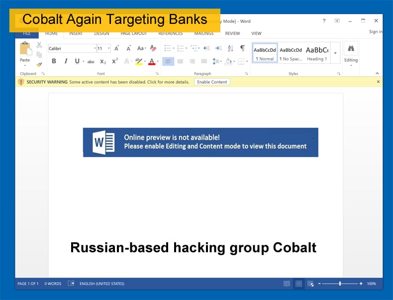 cobalt again targeting banks