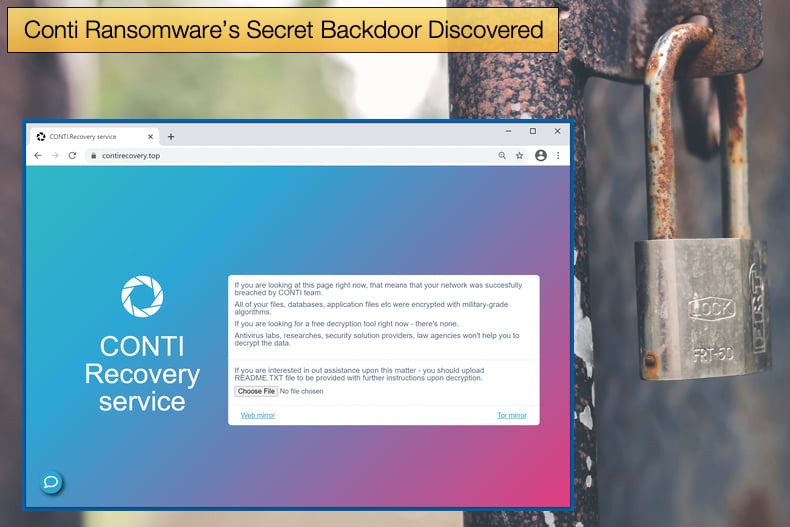 conti ransomware backdoor