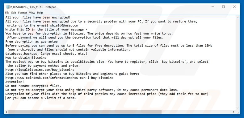 cryptomix ransomware ransom demanding message