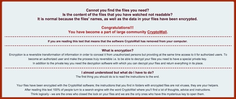 cryptowall ransomware