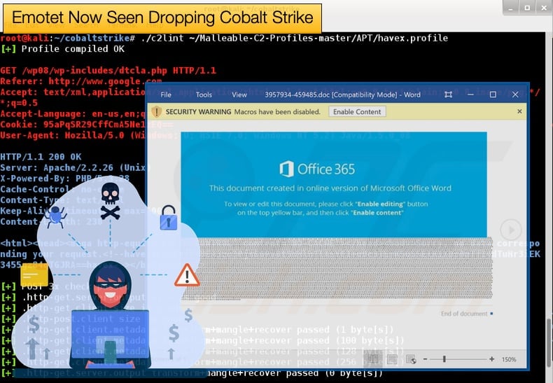 emotet trojan seen dropping cobalt strike